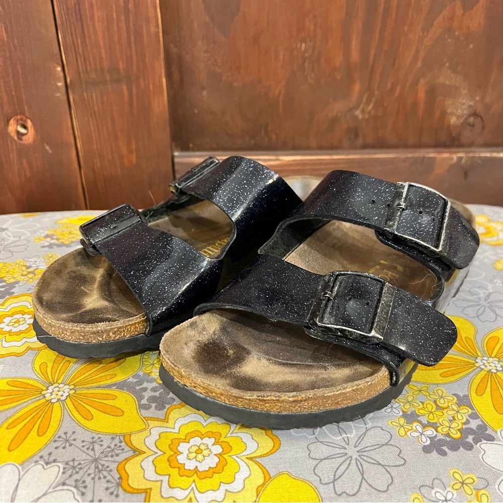 Black Glitter Sandals